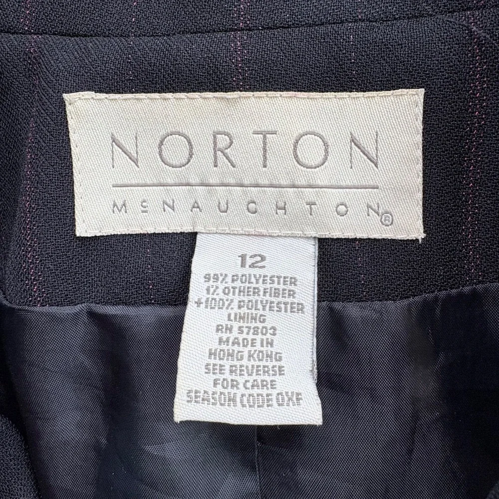 VTG Norton McNaughton Suit Blazer 12 Skirt 14 Black Pinstripe Maxi‎ Y2K Modest